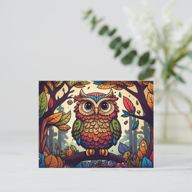 Send a Wise Message with Owl Postcards (Standing Front)