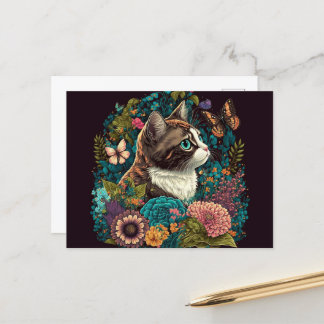 Send Cheerful Wishes with a Unique Cat Postcard