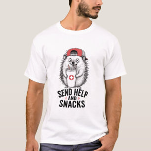 Send Help And Snacks Hedgehog T-Shirt