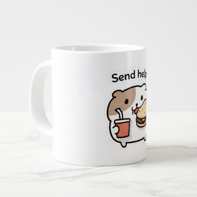 Send Help Funny Coffee Mug – Relatable Stress Meme (Front Left)