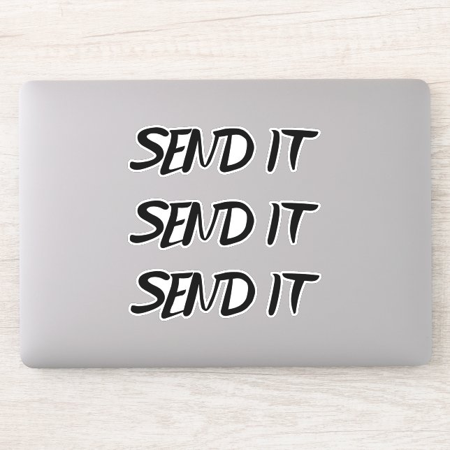 Send It Kayaking Cut-Out Transparent Vinyl Sticker (Computer)