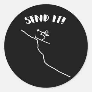 Send It Ski Jump Downhill Skiing For Skier Classic Round Sticker