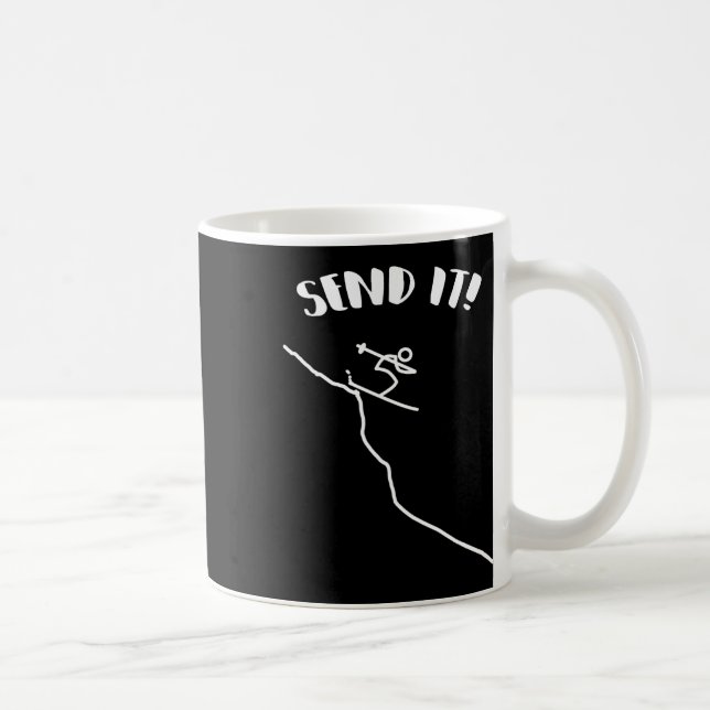 Send It Ski Jump Downhill Skiing For Skier  Coffee Mug (Right)