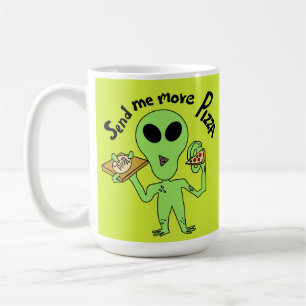 send me more pizza  ufo coffee mug