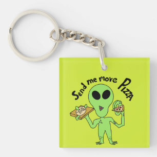 send me more pizza ufo key ring