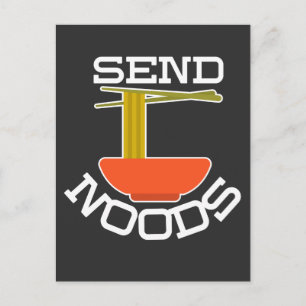 Send Noods - Noodle Lover Asian Food Pun Postcard