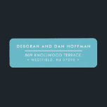 SENDER ADDRESS cute modern minimal turquoise blue Return Address Label<br><div class="desc">*** NOTE - THE SHINY GOLD FOIL EFFECT IS A PRINTED PICTURE *** - - - - - - - - - - - - - - - - - - - - - CONTACT ME for custom "faux gold foil effect type" Love the design, but would like to see...</div>