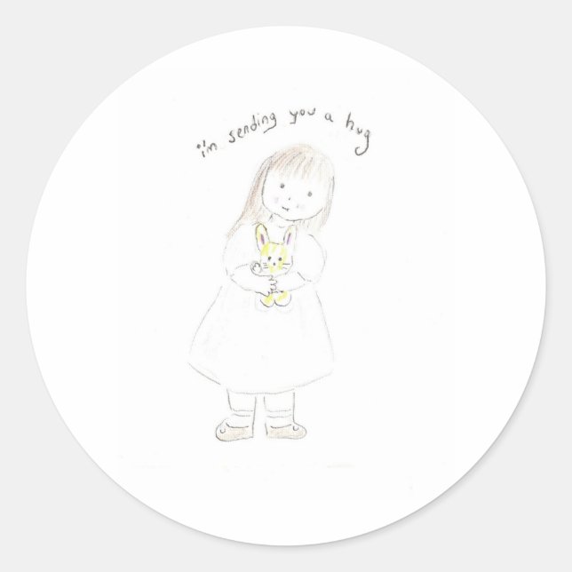Sending a hug classic round sticker (Front)