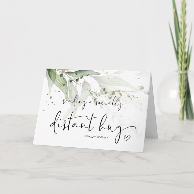 Sending a Hug Miss You Socially Distant Get Well Card (Front)