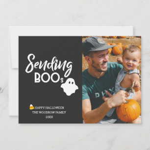 "Sending Boo's" Custom Halloween Photo with Candy Card