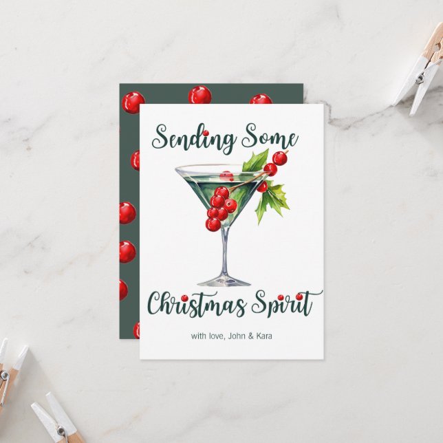 Sending Christmas Spirit with Cranberries Card (Front/Back In Situ)