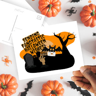 Sending Fangtastic Halloween Wishes  Postcard