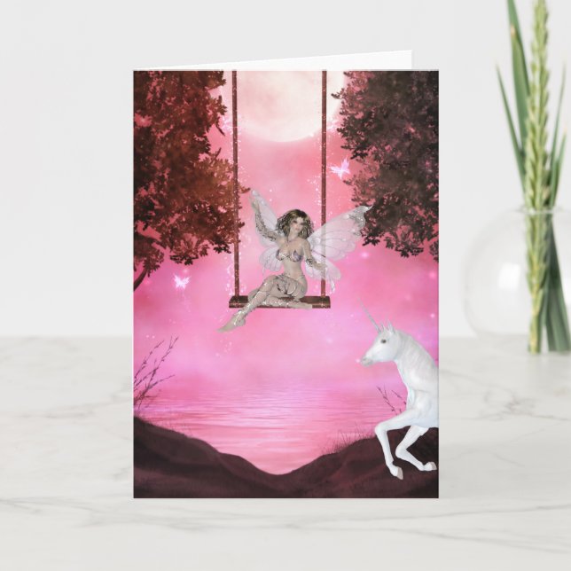 Sending for the Unicorn - Fantasy Greeting Card (Front)