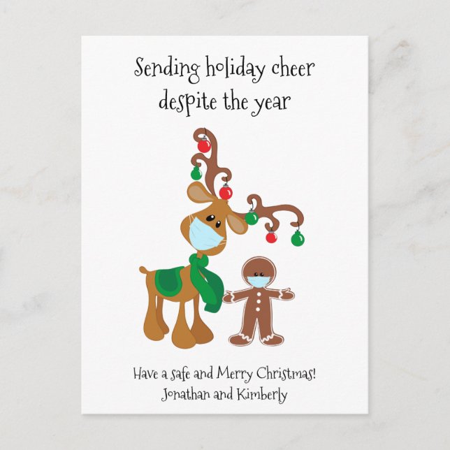 Sending Holiday Cheer Despite the Year 2021 Postcard (Front)