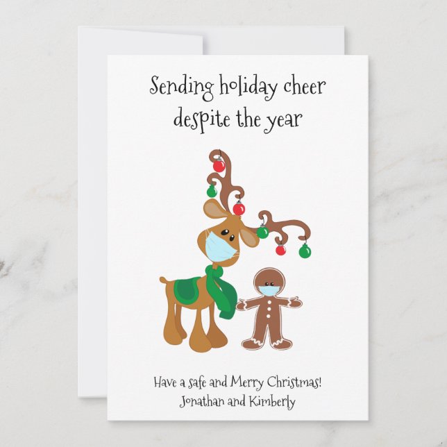 Sending Holiday Cheer Reindeer Face Mask  2021 (Front)
