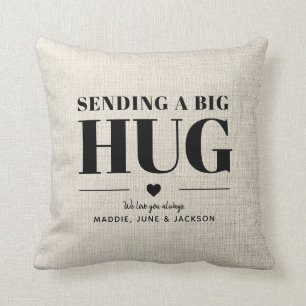 Sending Hug Custom Name Modern Chic Mother's Day Cushion