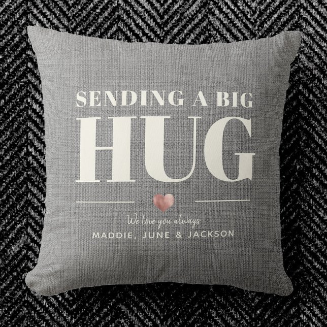 Sending Hug Custom Name Modern Chic Mother's Day Cushion (Creator Uploaded)