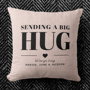 Sending Hug Custom Name Modern Chic Mother's Day Cushion
