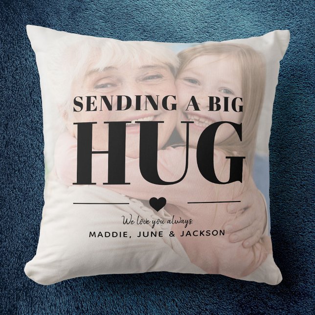 Sending Hug Custom Photo Modern Chic Mother's Day Cushion (Creator Uploaded)