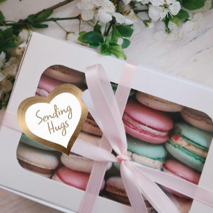 Sending Hugs Iridescent Bronze Heart Heart Sticker