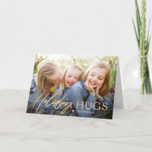 Sending Hugs Modern Holiday Photo Card