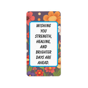 "Sending Light & Love" – Get Well Soon Card Label