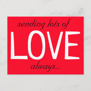 sending lots of LOVE Cute Red Postcard