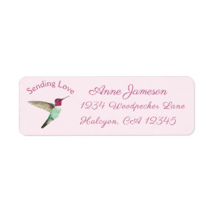 Sending Love Anna's Hummingbird Return Address Label