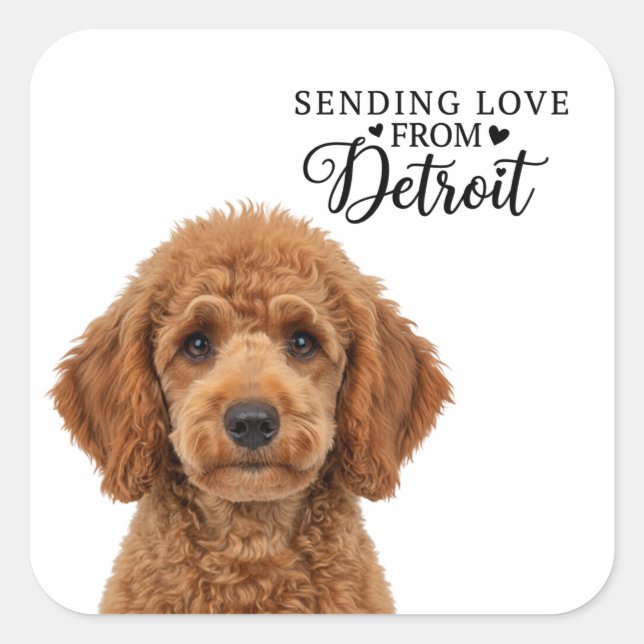 Sending Love From Detroit  Square Sticker (Front)