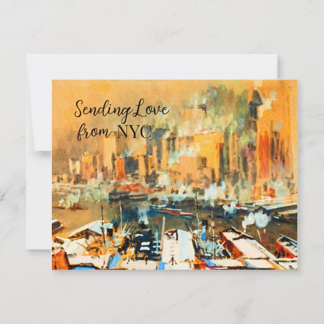 Sending Love from NYC Manhattan Harbour Skyline (Front)