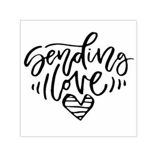 Sending Love Hand Lettering Script Personalised Self-inking Stamp