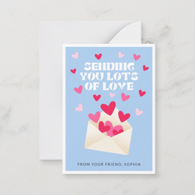 Sending Love Mail Hearts Envelope Valentine's Day Card (Front)