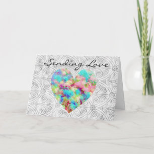 Sending Love Watercolor Heart Note Card