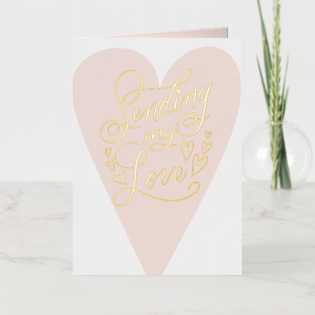 Sending my Love Heart Foil Holiday Card (Front)
