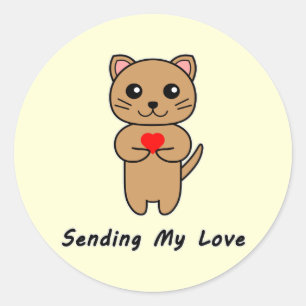 Sending My Love Yellow Background Sticker