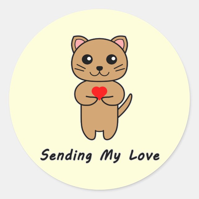 Sending My Love Yellow Background Sticker (Front)