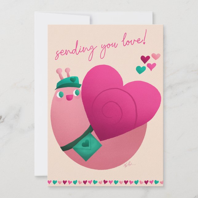 Sending Snail Mail Love Holiday Card (Front)