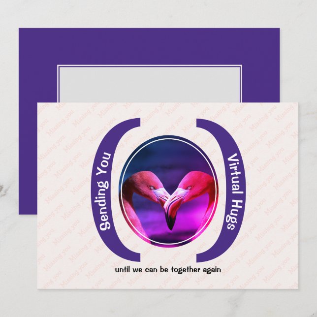 SENDING VIRTUAL HUGS Custom Photo Missing You card (Front/Back)