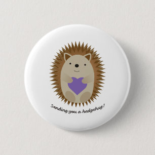 Sending You a Hedgehug Hedgehog 6 Cm Round Badge
