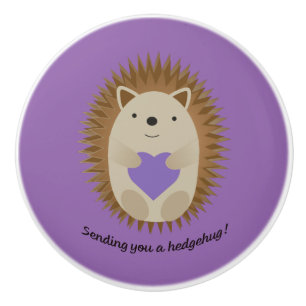 Sending You a Hedgehug Hedgehog Ceramic Knob