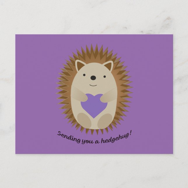 Sending You a Hedgehug Hedgehog Postcard (Front)