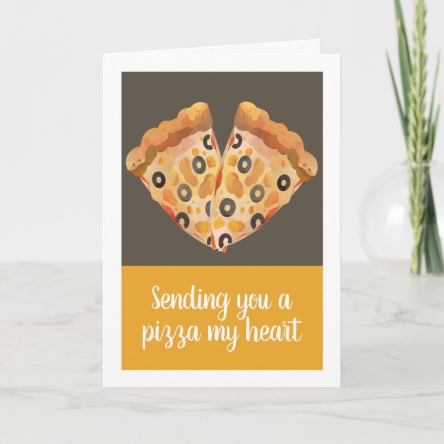 Sending you a pizza my heart funny holiday card (Front)