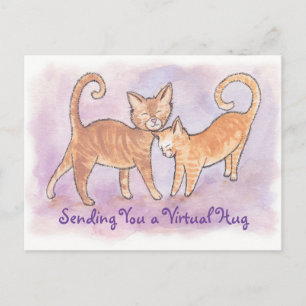Sending You a Virtual Hug Kitty Postcard