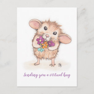 Sending You a Virtual Hug Mouse Postcard