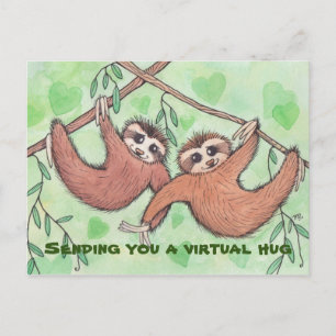 Sending You a Virtual Hug Sloth Postcard