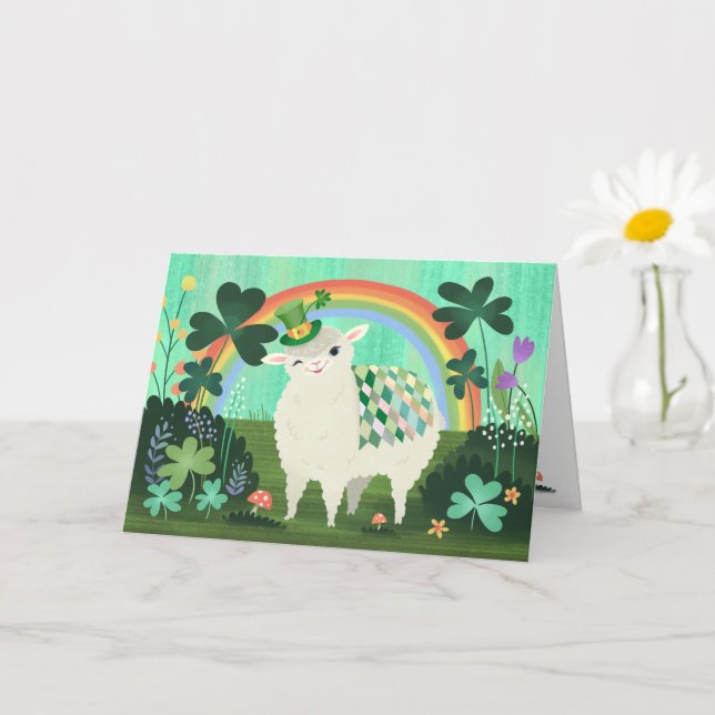 "Sending you a woolly bit of luck" Lucky Lamb Card (Small Plant)