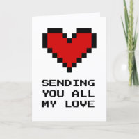 Sending you all my love pixelate red heart