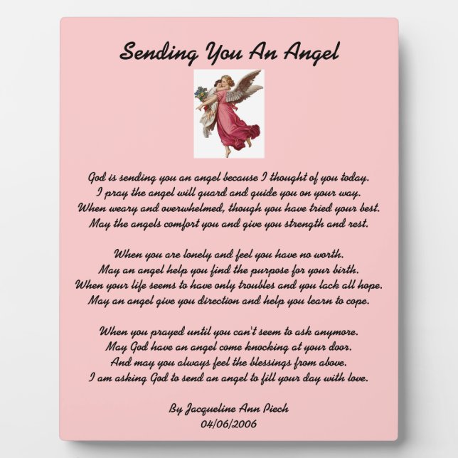 Sending You An Angel Plaque (Front)