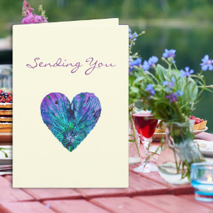 Sending You Artsy Love Heart Birthday Acrylic Art Card