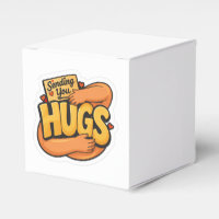 Sending You Hugs Sticker - Cute Cartoon Hugging